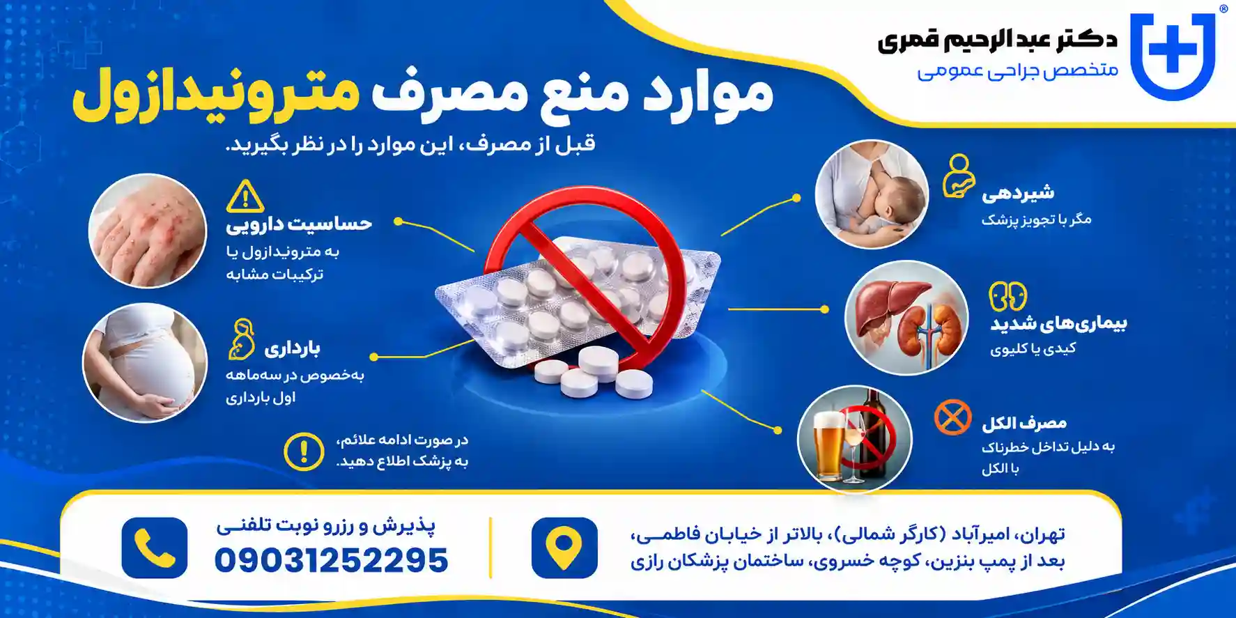موارد منع مصرف مترونیدازول