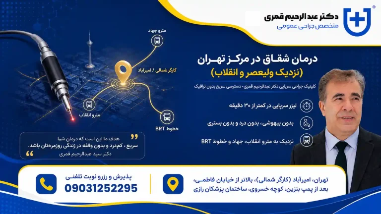 نزدیک‌ترین کلینیک درمان شقاق به میدان ولیعصر و انقلاب؛ چرا دکتر قمری